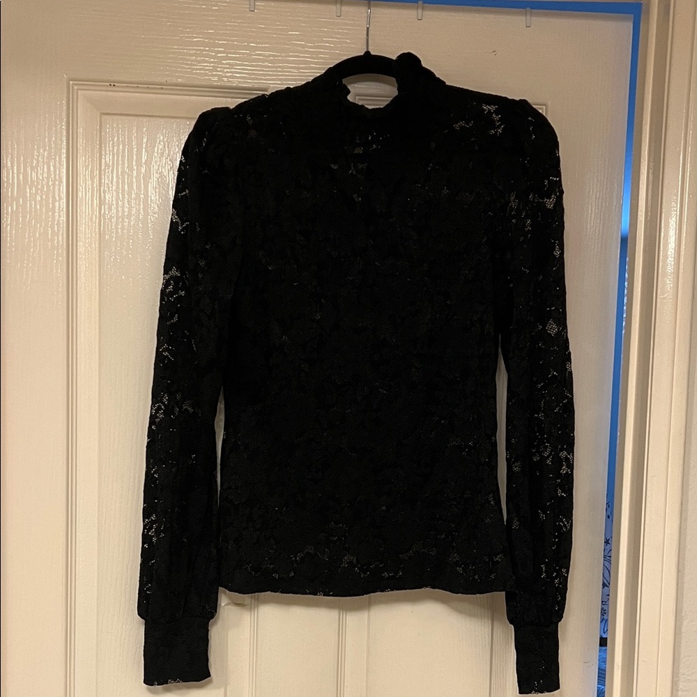Elegant Black Lace Women's Top